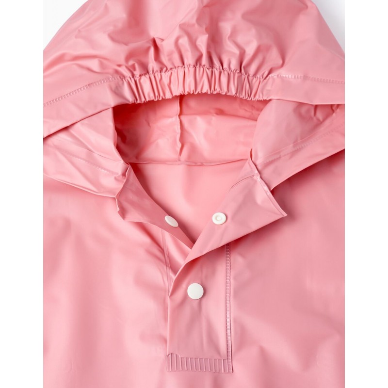 Pink rain poncho for babies and girls